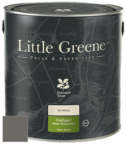 Краска Little Greene Ultimatt Intelligent Matt Emulsion матовая моющаяся краска цвет LG118 Dark Lead Colour