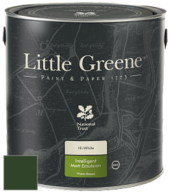 Краска Little Greene Ultimatt Intelligent Matt Emulsion матовая моющаяся краска цвет LGSt88 Dark Brunswick Green