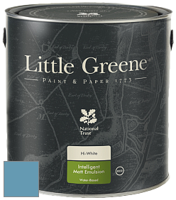 Краска Little Greene Ultimatt Intelligent Matt Emulsion матовая моющаяся краска цвет LG104 Blue Verditer