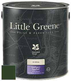 Краска Little Greene Intelligent Eggshell полуматовая моющаяся краска цвет LG88 Dark Brunswick Green